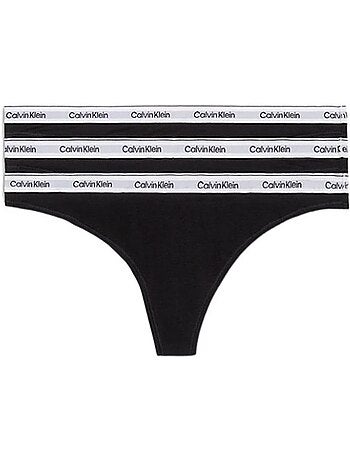 Pack 3 Cuecas Fio Dental Calvin Klein Pretas para Mulher