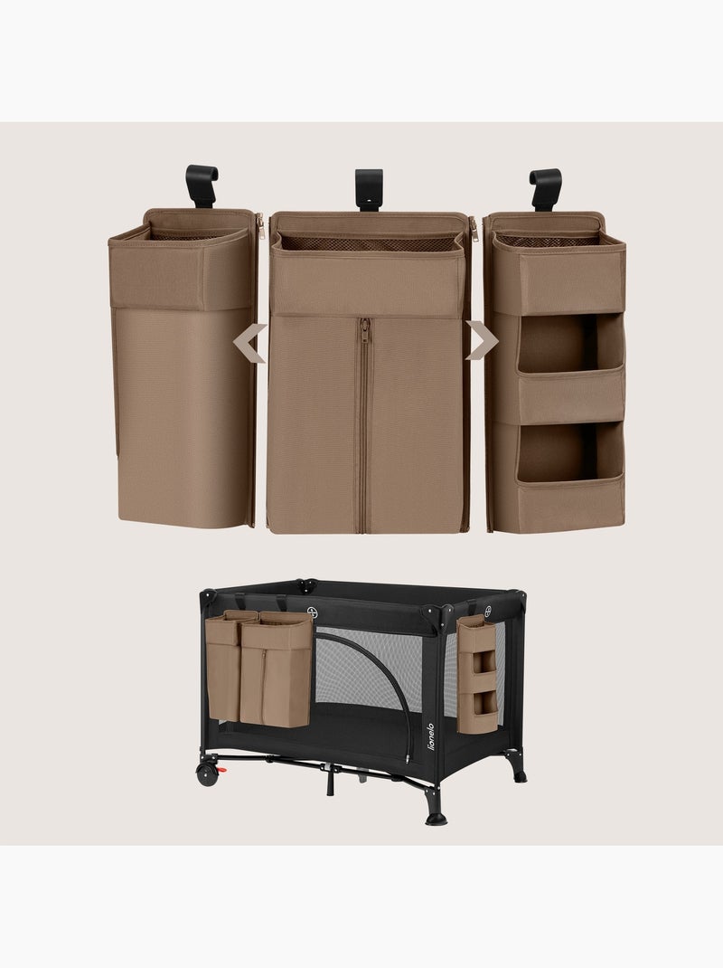 Pack 3 Organizadores Suspensos para Berço LIONELO Sidepocket - Para Fraldas - Cesto Porta-Objetos Bege - Kiabi