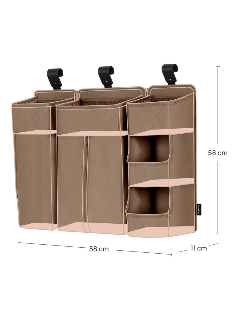 Pack 3 Organizadores Suspensos para Berço LIONELO Sidepocket - Para Fraldas - Cesto Porta-Objetos Bege - Kiabi