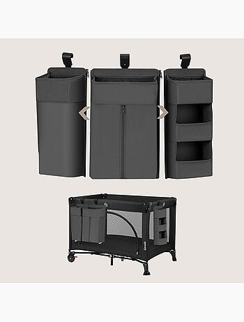 Pack 3 Organizadores Suspensos para Berço LIONELO Sidepocket - Para Fraldas - Cesto Porta-Objetos