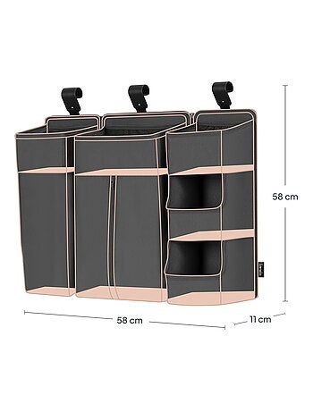 Pack 3 Organizadores Suspensos para Berço LIONELO Sidepocket - Para Fraldas - Cesto Porta-Objetos