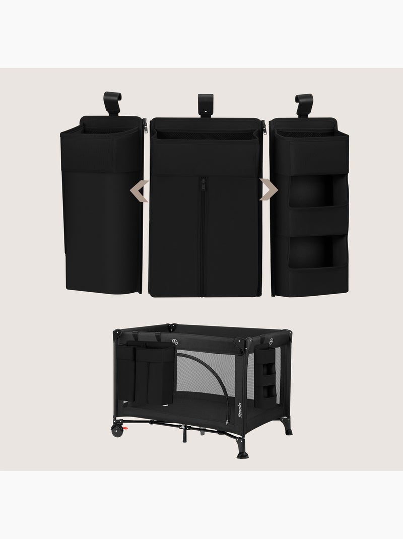 Pack 3 Organizadores Suspensos para Berço LIONELO Sidepocket - Para Fraldas - Cesto Porta-Objetos Preto - Kiabi