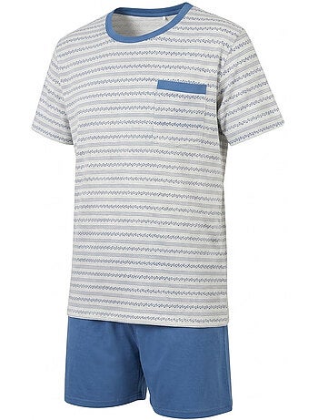 Pack 3 Pijamas Curtos Homem Algodão Maioritário, Gola Botão
