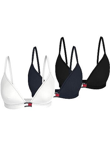 Pack 3 soutiens triângulo tommy hilfiger preto/branco para mulher