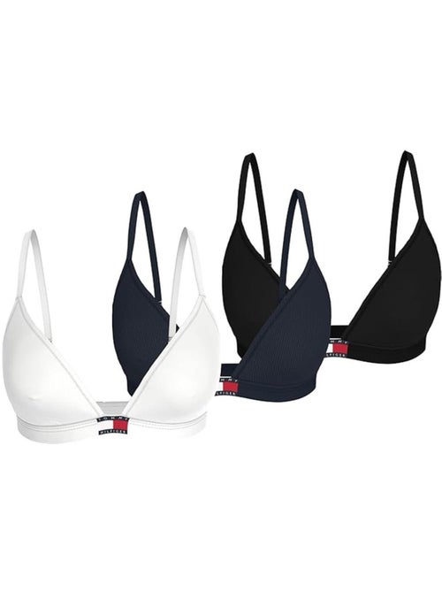Pack 3 Soutiens Triângulo Tommy Hilfiger Preto/Branco para Mulher - Kiabi