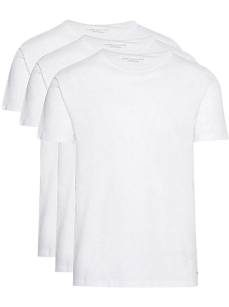 Pack 3 T-Shirts Brancos Elásticos de Homem Tommy Hilfiger Branco - Kiabi