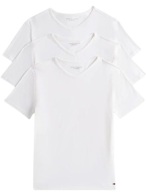 Pack 3 T-Shirts Brancos Elásticos de Homem Tommy Hilfiger - Kiabi Pack 3 T-Shirts Brancos Elásticos de Homem Tommy Hilfiger - Kiabi