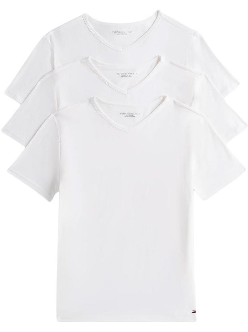Pack 3 T-Shirts Brancos Elásticos de Homem Tommy Hilfiger Branco - Kiabi