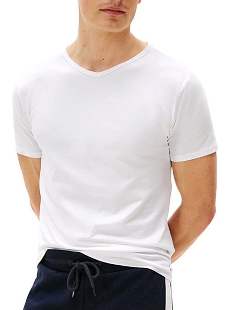 Pack 3 T-Shirts Brancos Elásticos de Homem Tommy Hilfiger Branco - Kiabi