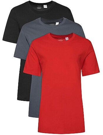 Pack 3 T-Shirts Calvin Klein Jeans Homem Preto/Vermelho/Cinzento LV00NB4051