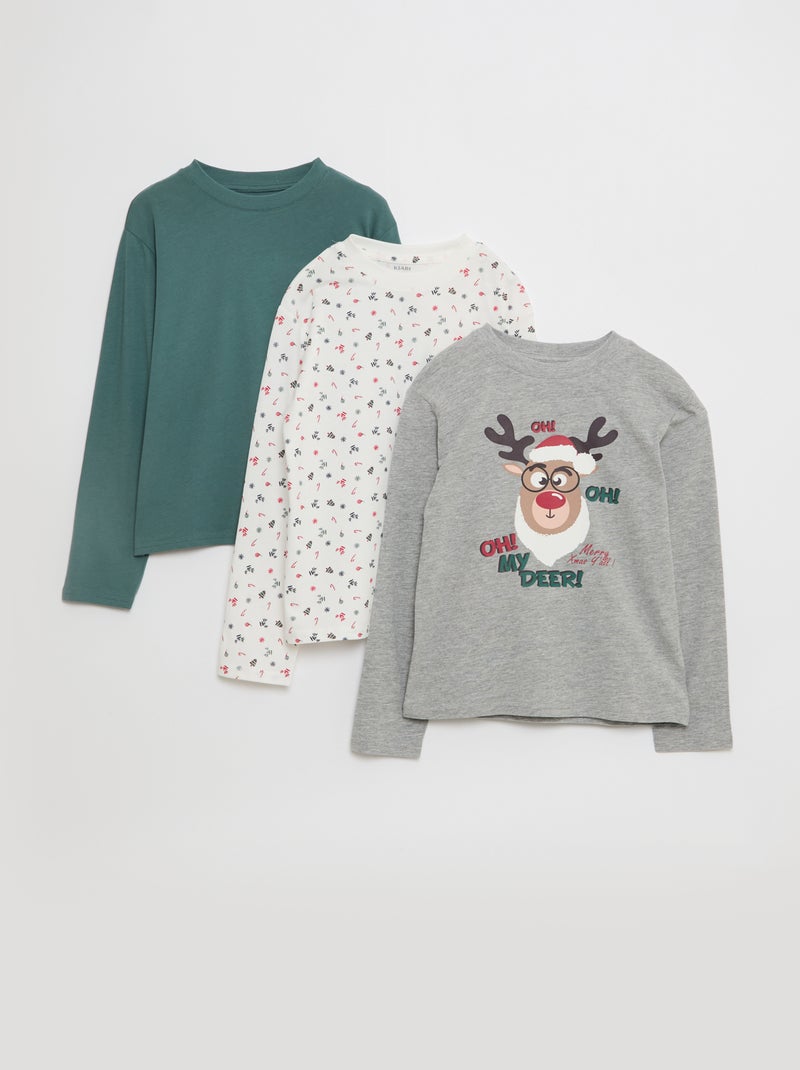 Pack 3 t-shirts estampados Cinza - Kiabi
