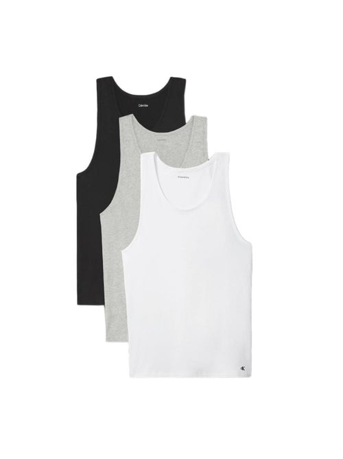 Pack 3 T-shirts Sem Mangas Calvin Klein Jeans para Homem - Preto/Branco/Cinzento - Kiabi Pack 3 T-shirts Sem Mangas Calvin Klein Jeans para Homem - Preto/Branco/Cinzento - Kiabi
