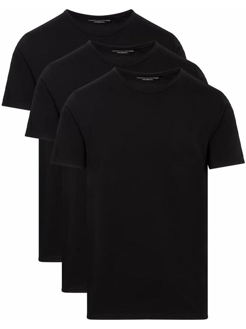 Pack 3 T-shirts Tommy Hilfiger Pretos Elásticos para Homem Preto - Kiabi
