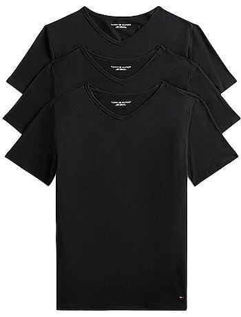 Pack 3 T-Shirts Tommy Hilfiger Stretch para Homem - Branco, Preto e Cinzento