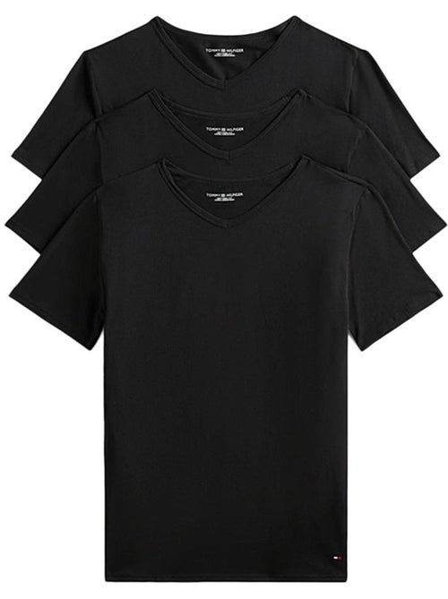 Pack 3 T-Shirts Tommy Hilfiger Stretch Pretos para Homem - Kiabi