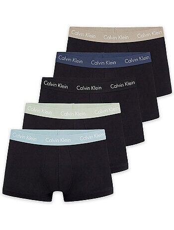 Pack 5 boxers calvin klein jeans low rise para homem preto/azul