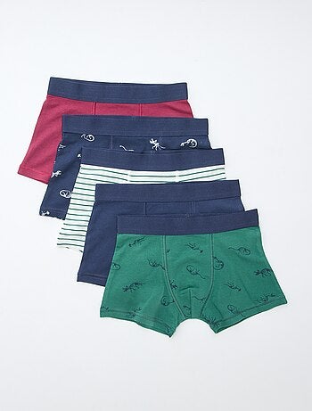 Lote 5 boxers lisos e estampados