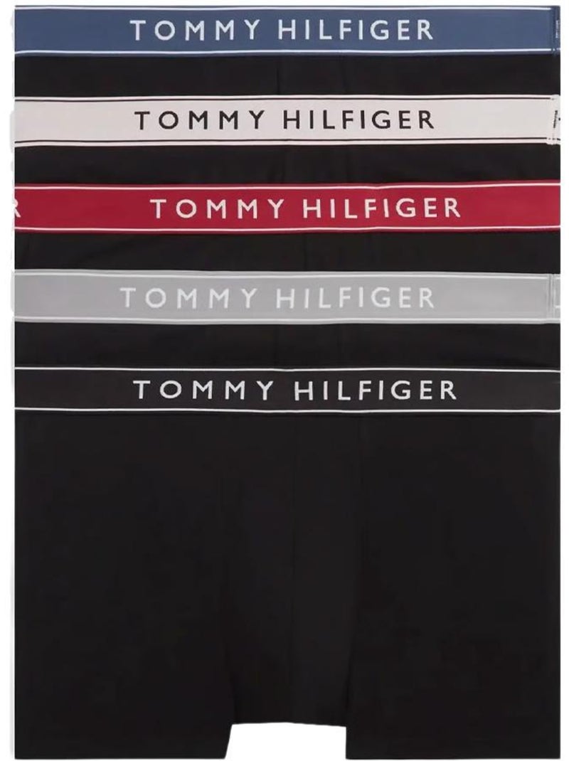 Pack 5 boxers trunk tommy hilfiger para homem em preto/vermelho Preto - Kiabi