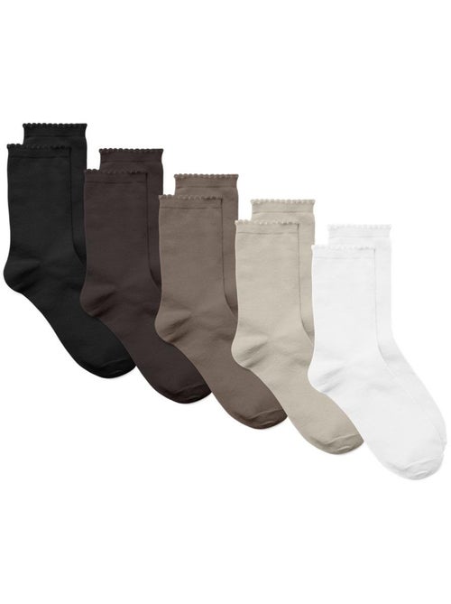 Pack 5 Pares de Meias Kira Vero Moda para Mulher em Bege/Castanho/Preto - Kiabi Pack 5 Pares de Meias Kira Vero Moda para Mulher em Bege/Castanho/Preto - Kiabi