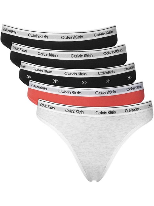 Pack 5 tangas calvin klein jeans para mulher - preto/vermelho - Kiabi Pack 5 tangas calvin klein jeans para mulher - preto/vermelho - Kiabi