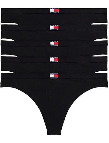 Pack 5 Tangas Pretas de Mulher Tommy Hilfiger