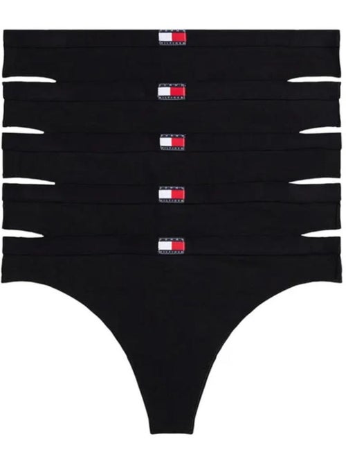 Pack 5 Tangas Pretas de Mulher Tommy Hilfiger - Kiabi