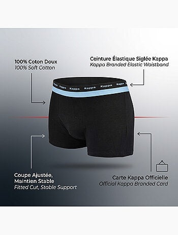 Pack 6 Cuecas Boxer Homem KAPPA Algodão Cinto Elástico