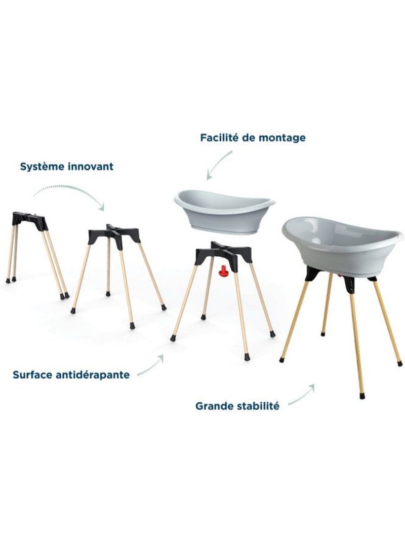 Pack banho 5 em 1 thermobaby vasco com suporte e termómetro Cinza - Kiabi