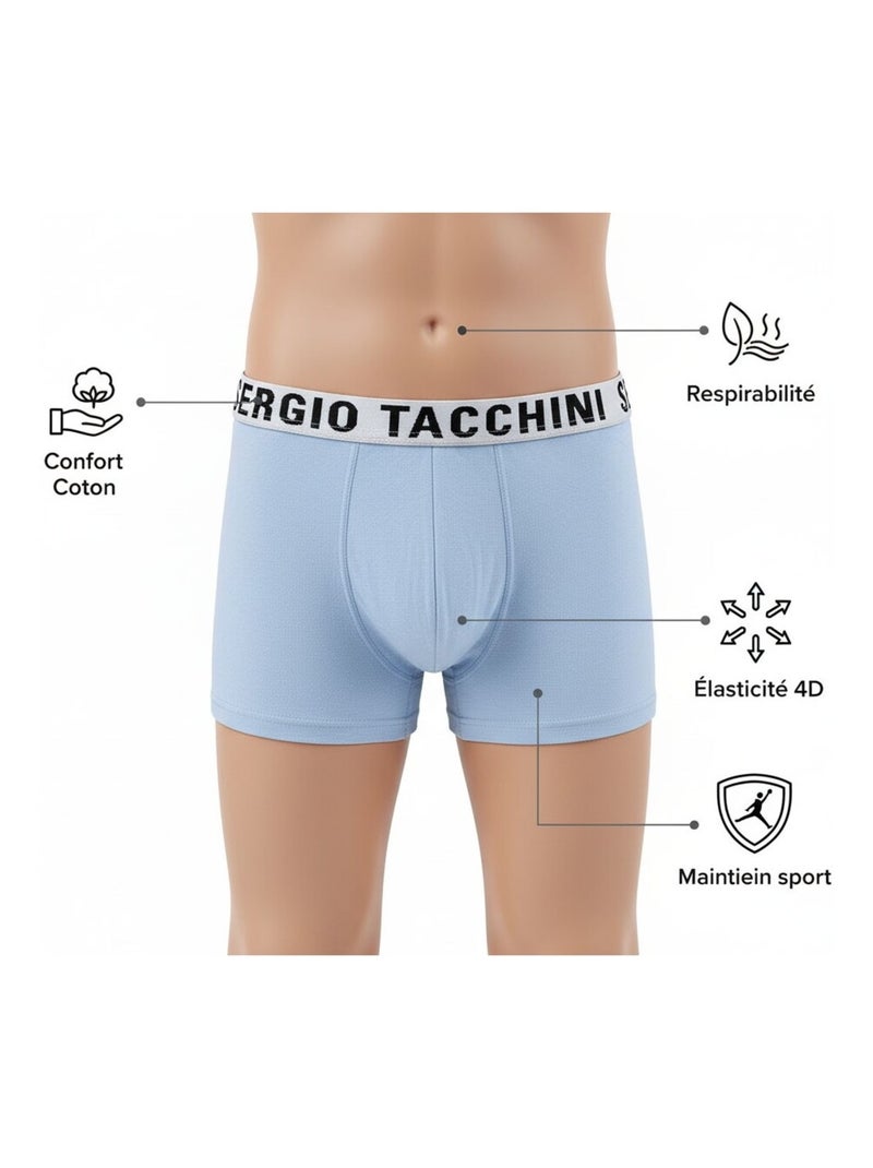 Pack Cueca Boxer Criança SERGIO TACCHINI (Conjunto de 4) Azul Cinza Preto - Kiabi