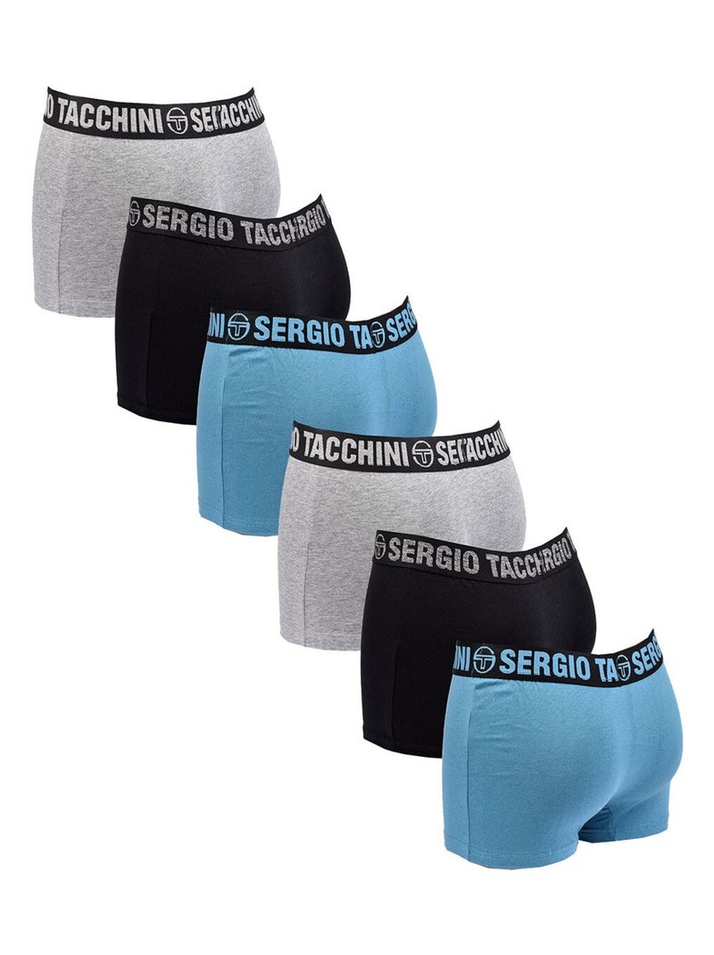 Pack Cuecas Boxer Homem SERGIO TACCHINI (6 Unidades) Preto Cinza Azul - Kiabi