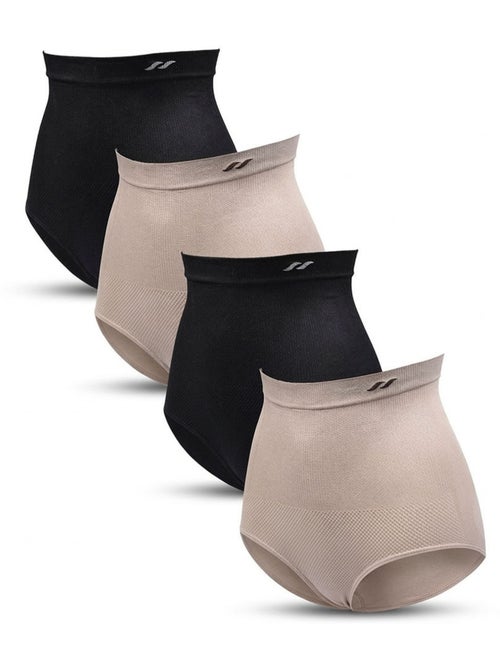 Pack Cuecas Modeladora Mulher Lot 4 Cintura Alta Barriga Lisinha OZABI - Kiabi