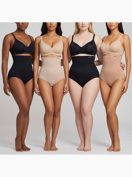 Pack Cuecas Modeladora Mulher Lot 4 Cintura Alta Barriga Lisinha OZABI - Kiabi