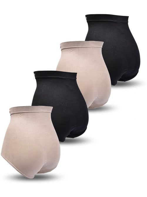 Pack Cuecas Modeladora Mulher Lot 4 Cintura Alta Barriga Lisinha OZABI - Kiabi