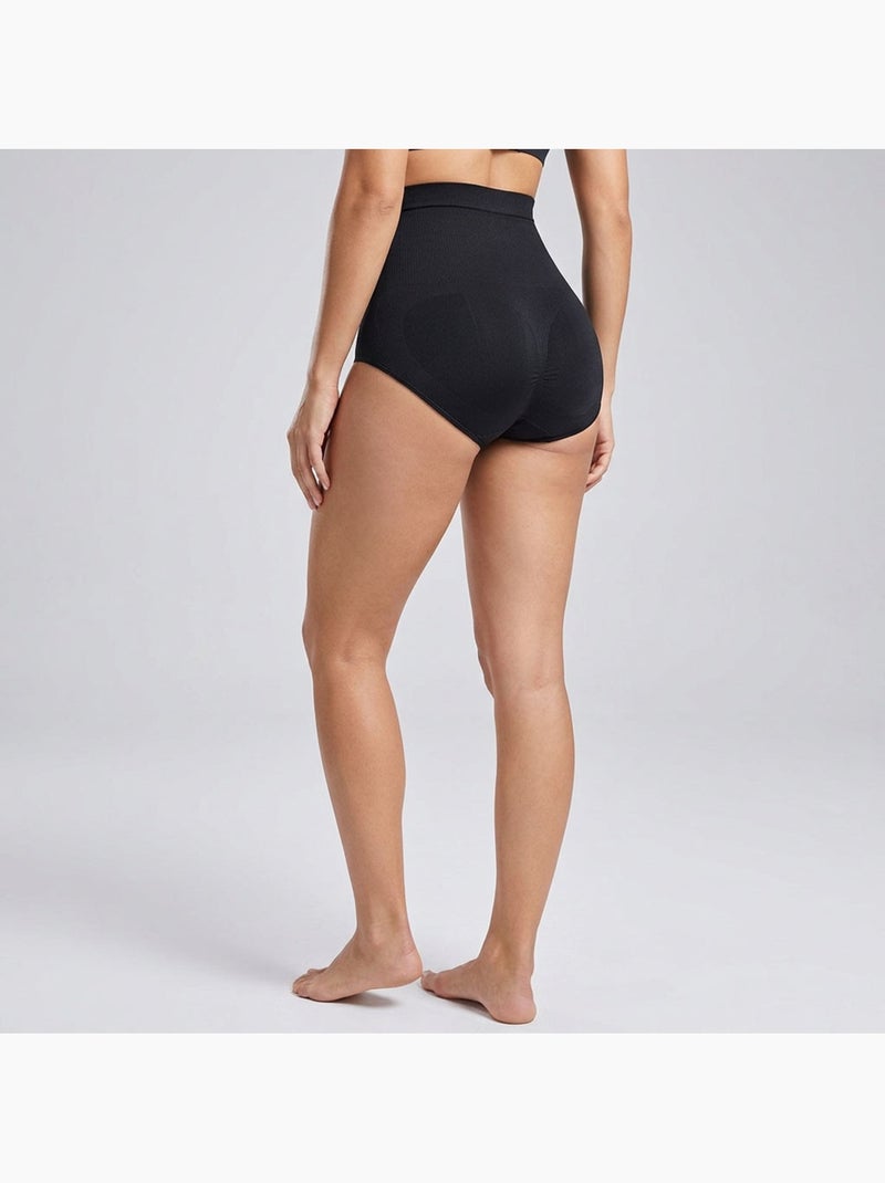 Pack Cuecas Modeladora Mulher Lot 4 Cintura Alta Barriga Lisinha OZABI Preto Castanho - Kiabi