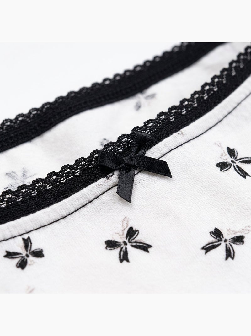 Pack Cuecas Rapariga Algodão OZABI - 6 Peças Branco Bege Preto - Kiabi