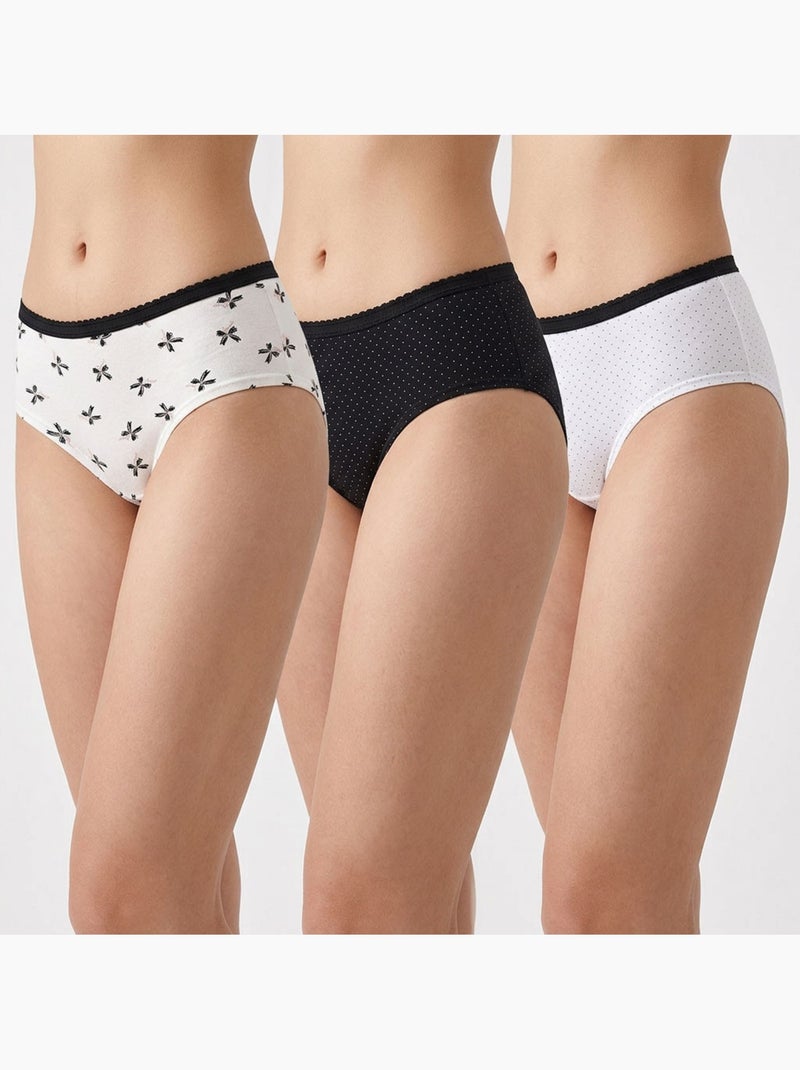 Pack Cuecas Rapariga Algodão OZABI - 6 Peças Branco Bege Preto - Kiabi