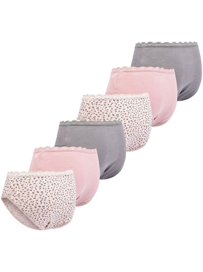 Pack Cuecas Rapariga Algodão OZABI - 6 Peças Rosa/Multicolorido - Kiabi