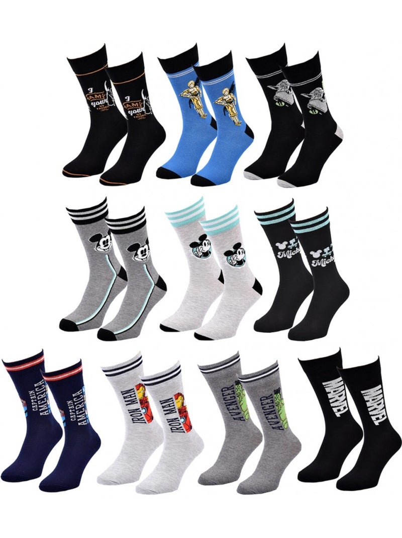 Pack de 10 Meias Adulto Fantasia Sortidas Multicolorido - Kiabi