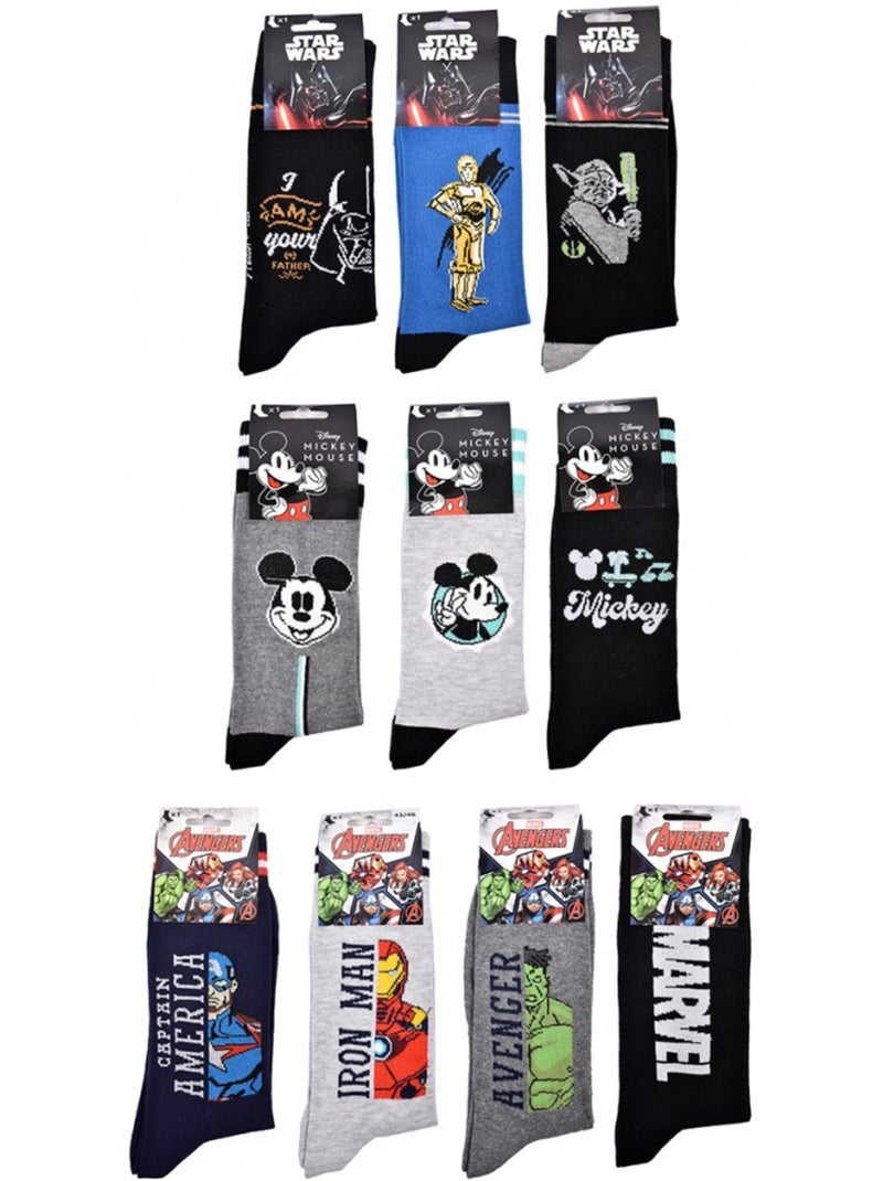 Pack de 10 Meias Adulto Fantasia Sortidas Multicolorido - Kiabi