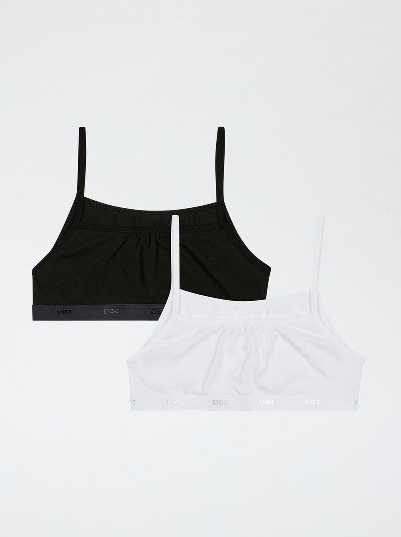 Pack de 2 alças 'DIM' em algodão liso Preto - Kiabi