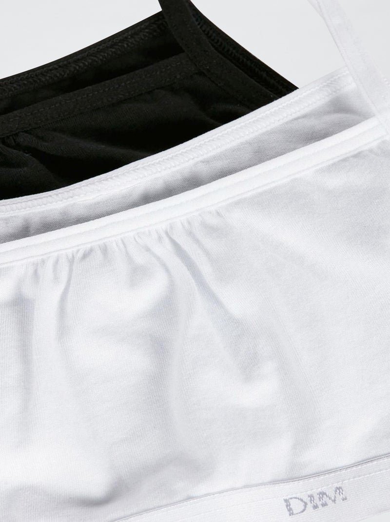 Pack de 2 alças 'DIM' em algodão liso Preto - Kiabi