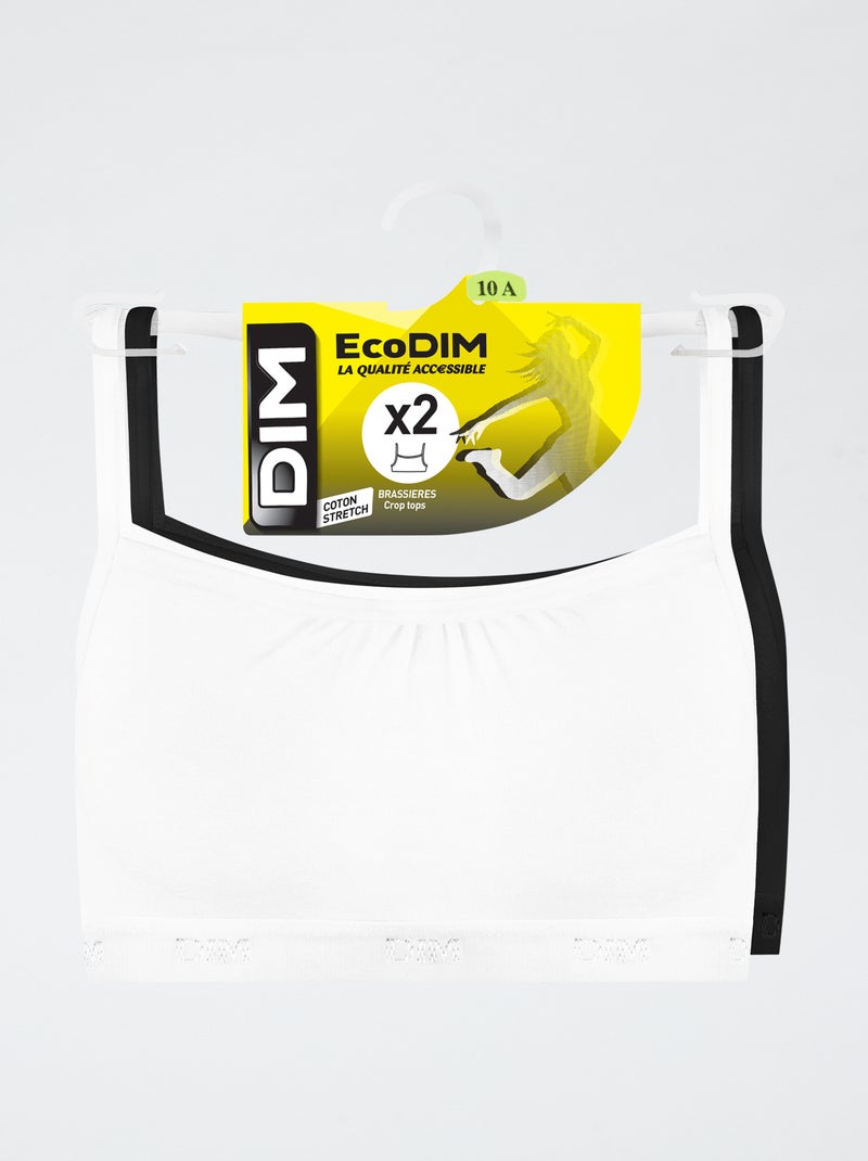 Pack de 2 alças 'DIM' em algodão liso Preto - Kiabi