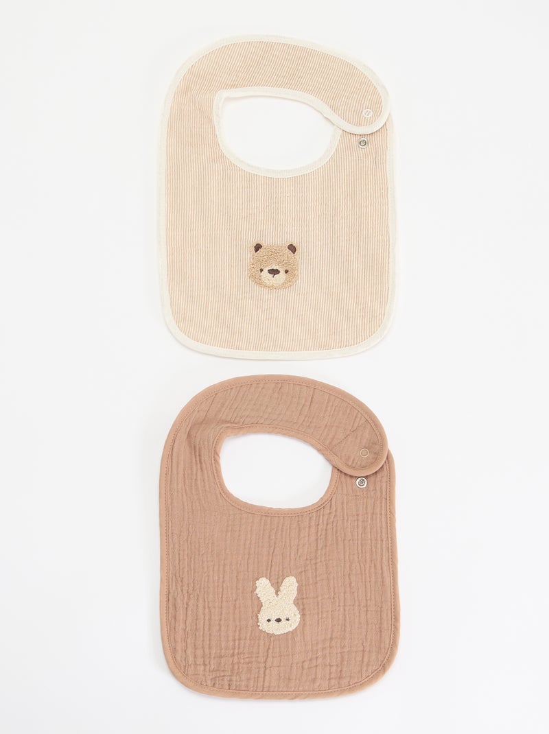 Pack de 2 babetes Bege - Kiabi