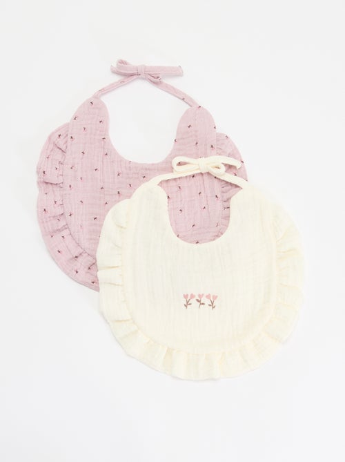 Pack de 2 babetes com folhos - Kiabi Pack de 2 babetes com folhos - Kiabi
