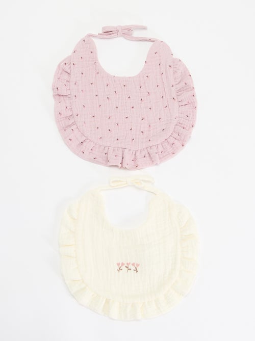 Pack de 2 babetes com folhos - Kiabi Pack de 2 babetes com folhos - Kiabi