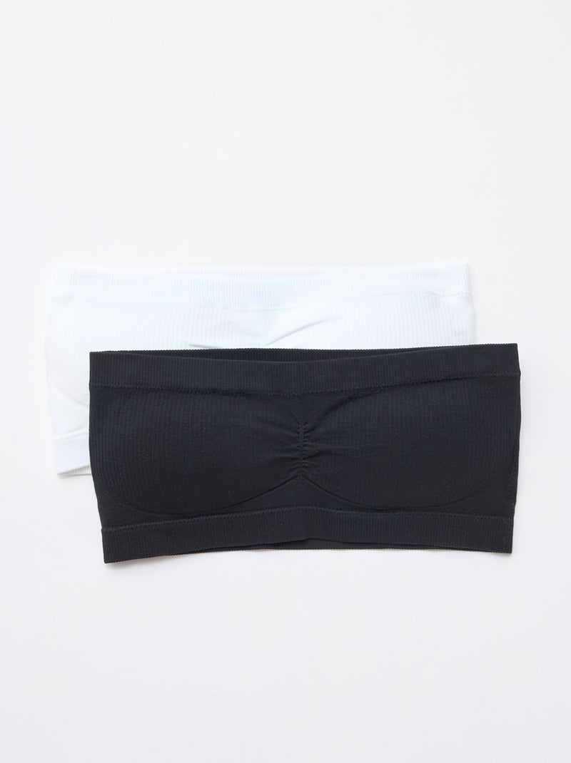 Pack de 2 bandeau em canelado sem costuras Branco - Kiabi