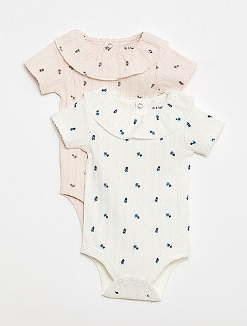 Pack de 2 bodies com gola com folho