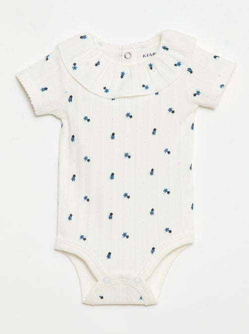 Pack de 2 bodies com gola com folho - Kiabi