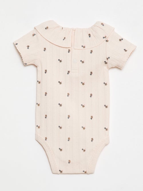 Pack de 2 bodies com gola com folho - Kiabi