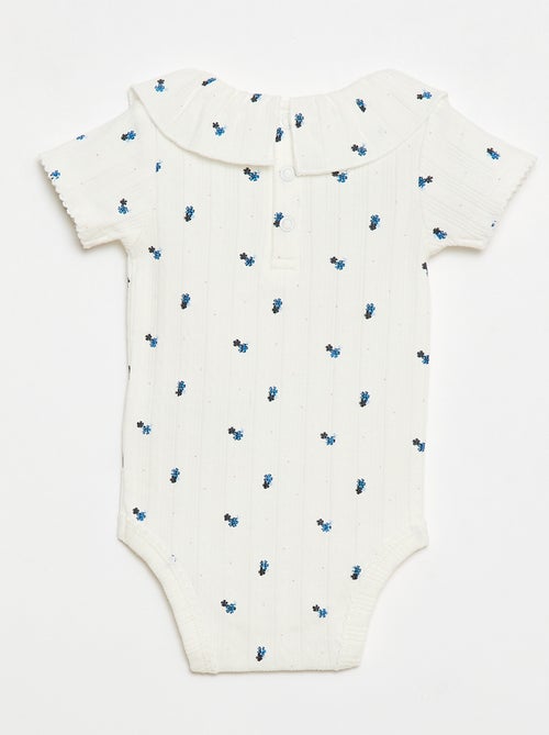 Pack de 2 bodies com gola com folho - Kiabi